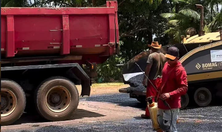 Pracuúba recebe novas obras de recapeamento e pavimentação asfáltica