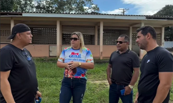Prefeita Paulinha Santos vistoria locais de obras em comunidades de Serra do Navio
