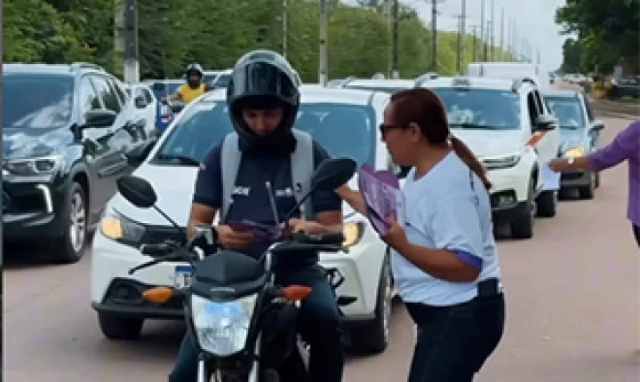 Santana faz blitz educativa para reforçar combate à violência contra a mulher