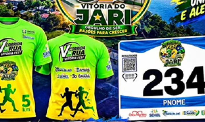 Vitória do Jari realiza entrega dos kits da V Corrida de Rua Vitória Fest 2026 nesta sexta-feira